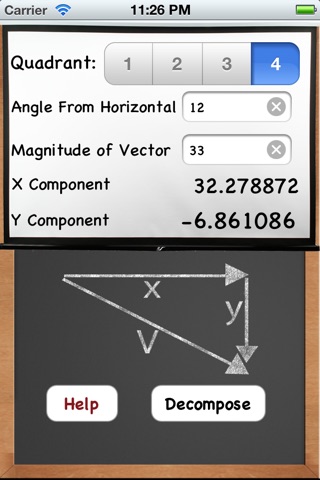 Physics Vector Decomposer and x + y Component Calculator screenshot 3