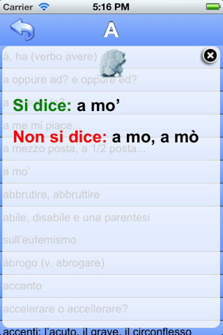 Come Cavolo si dice? - L'app che ti toglie i dubbi sulla lingua italiana screenshot 3