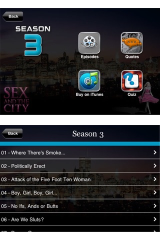 Sex and the City Fan App screenshot 2