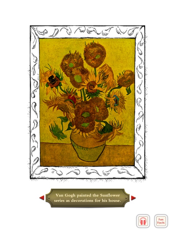Van Gogh and the Sunflowers: encourage creativity and teach your child art history in this interactive book with text and paintings by Laurence Anholt (by Auryn Apps)