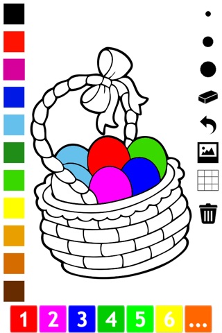 A Easter Coloring Book for Children: Learn to color eggs, flowers, rabbit, bunny, basket and more screenshot 2