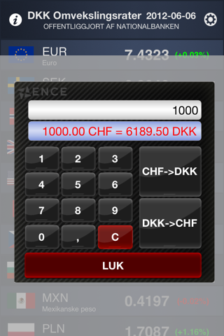 Danish Krone Exchange Rates screenshot 2