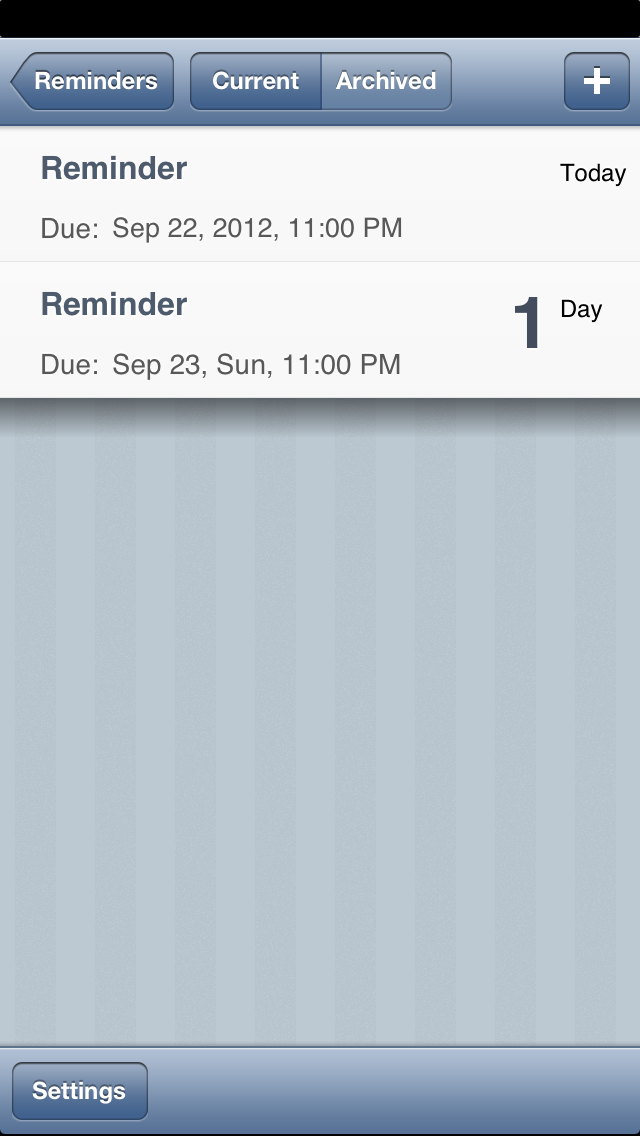 Reminder App screenshot