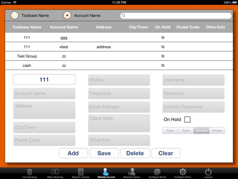 TBMS Operator iPad Taxi despatch system screenshot 4