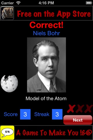 3Strike Science - Identify Famous Scientists screenshot 2