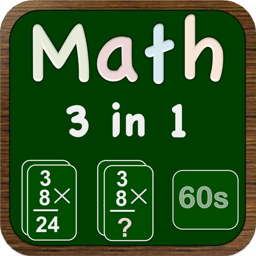 Math 3 in 1 (Drills, Flashcard, 60 sec Game) iOS App