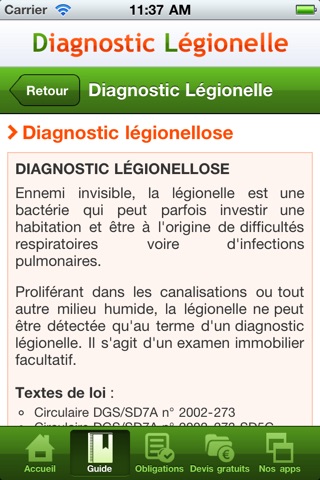 Diagnostic Légionelle screenshot 3