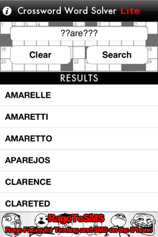 Crossword Word Solver Lite screenshot 2