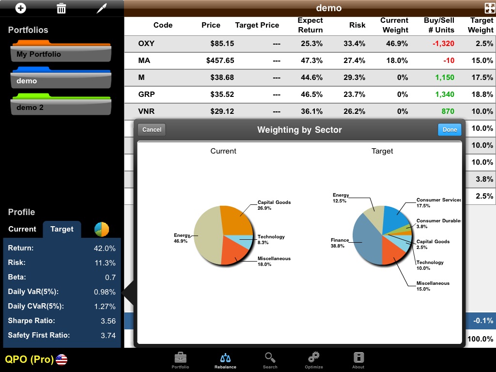 Quantitative Portfolio Optimizer (UK) screenshot 2