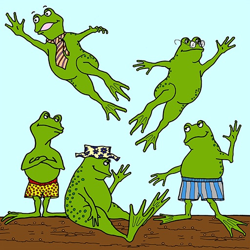 5 Green & Speckled Frogs