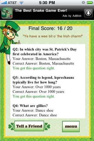 A St. Patrick's Day Quizzle™ screenshot 4