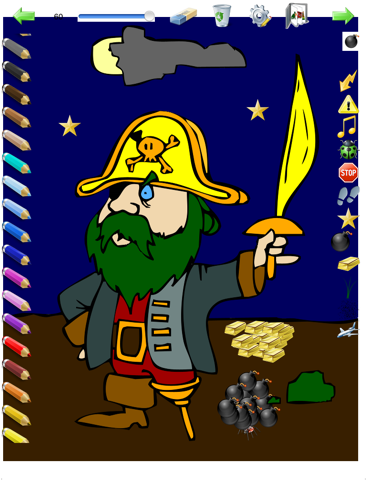 Coloriages pour les garçons pour iPad avec des crayons de couleurs - 36 dessins à colorier avec des dragons, des pirates, des voitures, et plus - HD screenshot 4