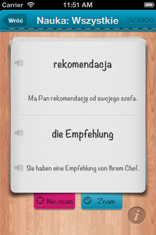 iFiszki Niemiecki 1000 najważniejszych słówek FREE screenshot 3