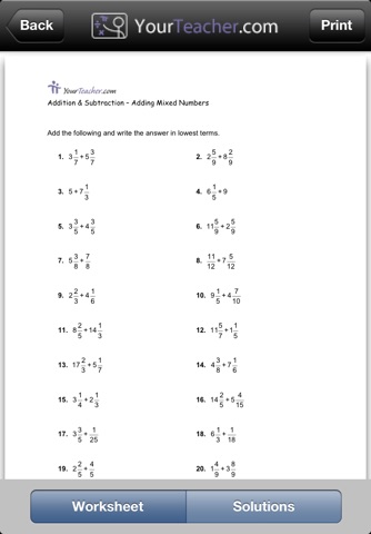 Math Worksheets screenshot 3