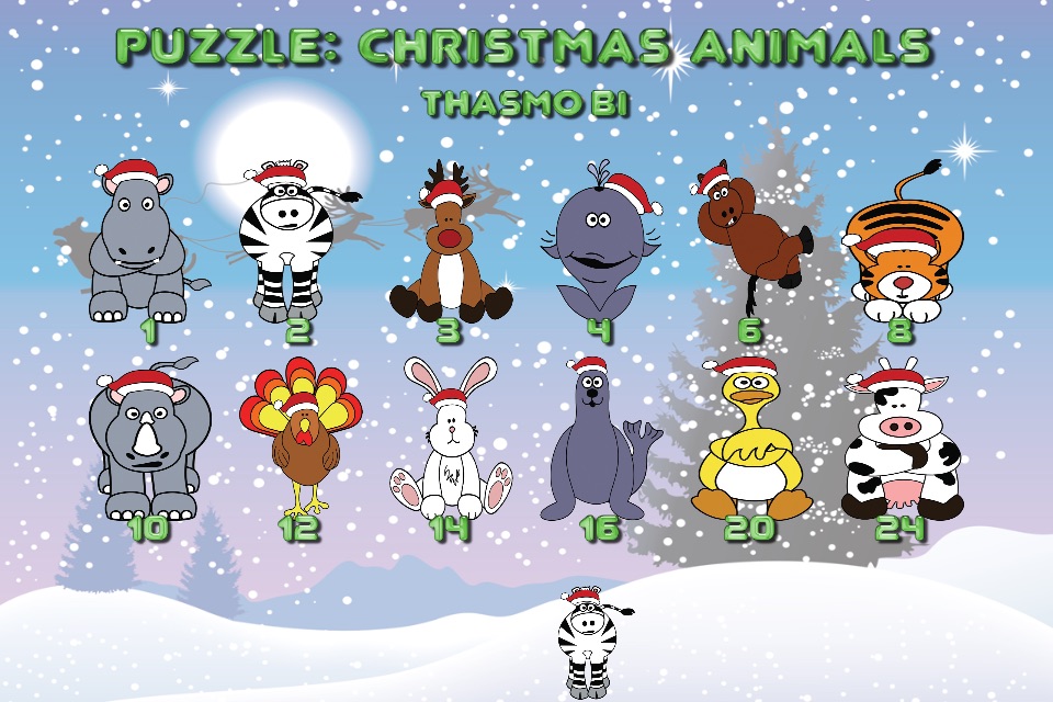 Puzzle: Christmas animals for toddlers screenshot 2
