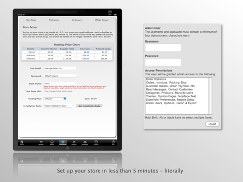 Screenshot of eShoxPadCommerce