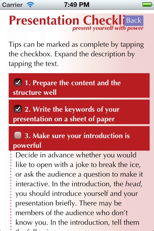 Presentation Checklist