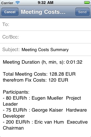 Meeting Costs screenshot 4
