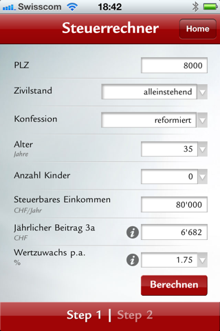 Swiss Life Rechner screenshot 2