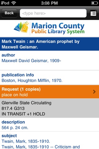 Marion Co Public Library System screenshot 2