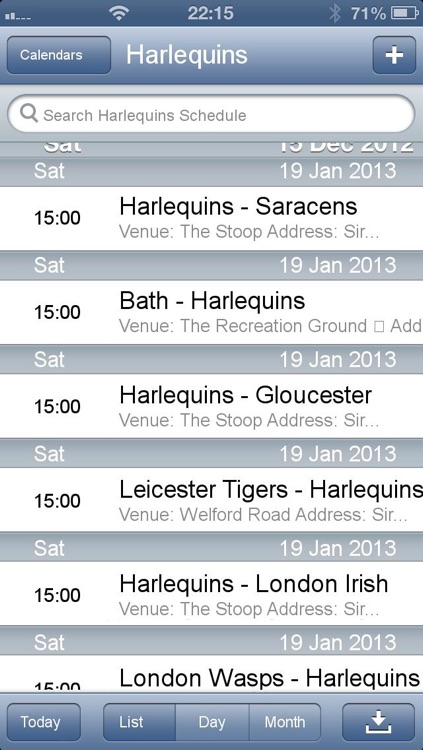 Fixtures for Aviva Premiership in your calendar screenshot-3