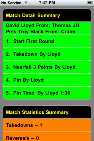 Match Stats for Wrestling screenshot 2