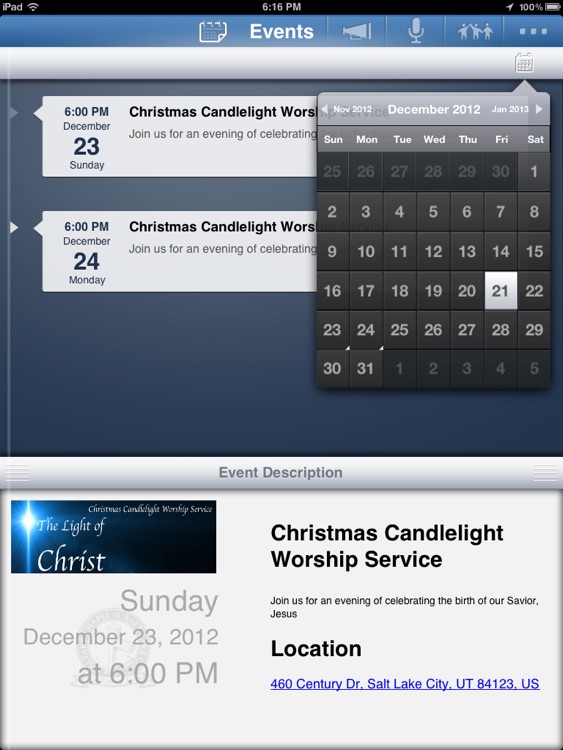 Calvary Chapel Salt Lake App for iPad