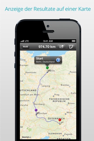 AtoB Distance Calculator PRO - easy and fast air or car route measurement from A to B for travel and more screenshot 3