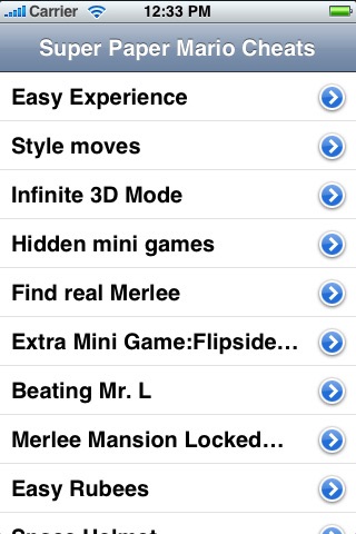 Cheats for Super Paper Mario - FREE