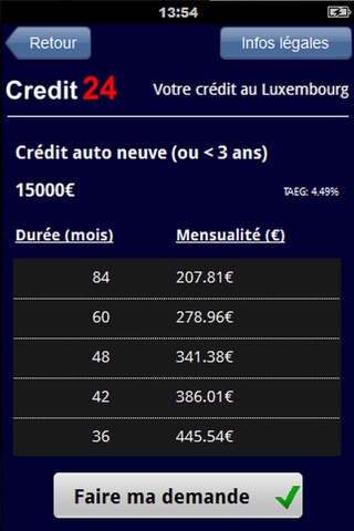 Simulation de crédit Luxembourg screenshot 3