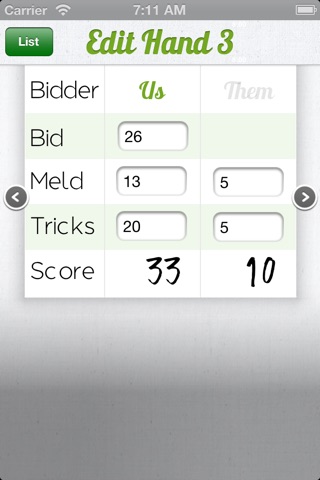 Score Keeper - The pinochle score keeper screenshot 2
