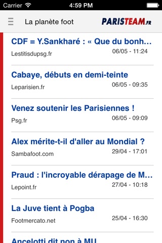 Paristeam.fr screenshot 2