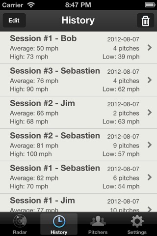 Baseball Pitch Radar Gun screenshot 2