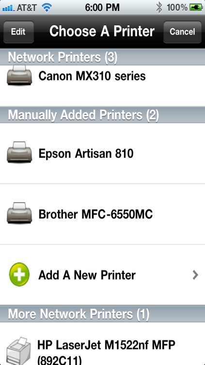 Printing for iPhone Printer Verification