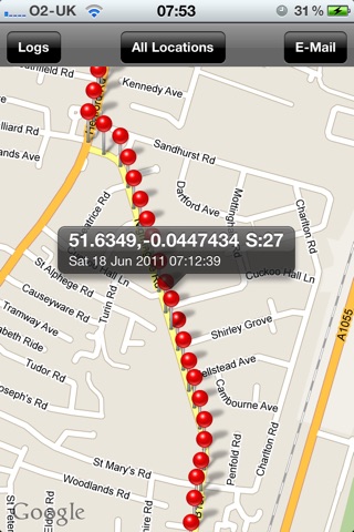 Easy Gps Log & Location Data Send by Sms/Email screenshot 4