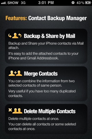 Contacts Backup Management - Contact Manager Screenshot 2