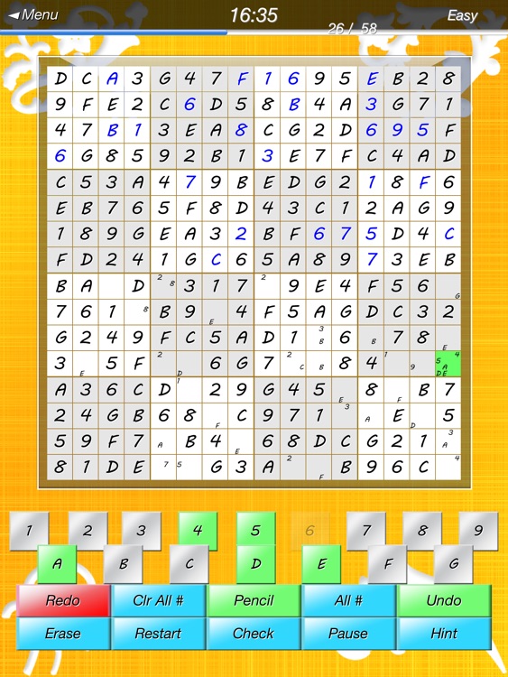 ⊲Sudoku 16x16 screenshot-3