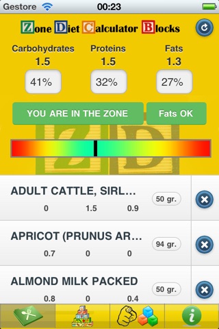 Zone Diet Calculator Blocks screenshot 2
