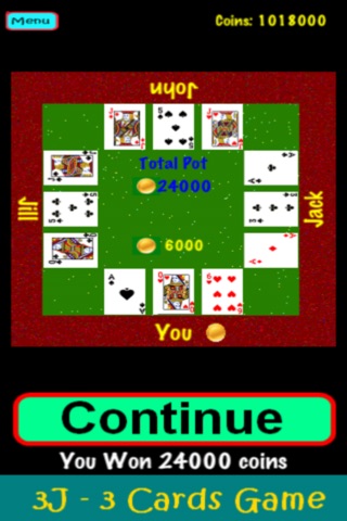 3J - 3 Card Game screenshot 2