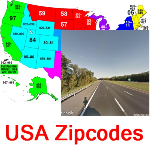 USA Zipcodes Locations and Street View Images icon