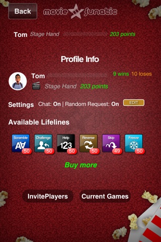 MovieFunatic - Free Multiplayer Social Movie Trivia Game screenshot 4