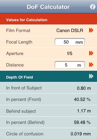 DoF Calculator