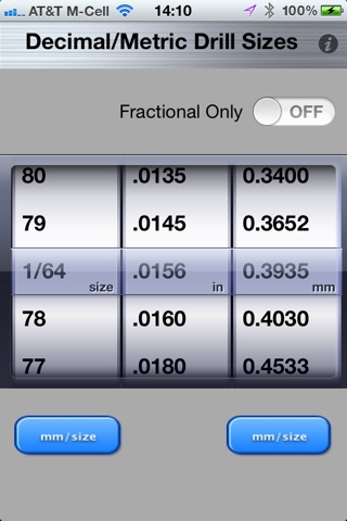 DrillSize screenshot 2