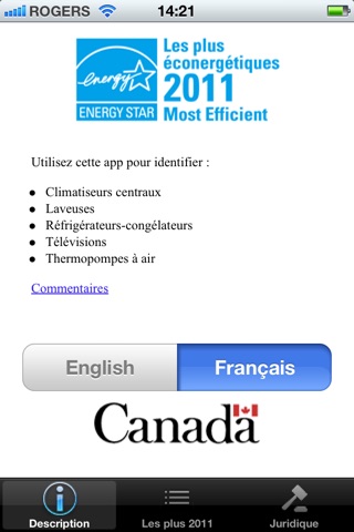 ENERGY STAR Most Efficient 2011 screenshot 2