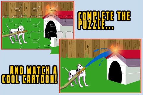 Fireman JigSaw Puzzle - Free Jigsaw Puzzles for Kids with Fun Firetruck and Firemen Cartoons - By Apps Kids Love, LLC screenshot 3