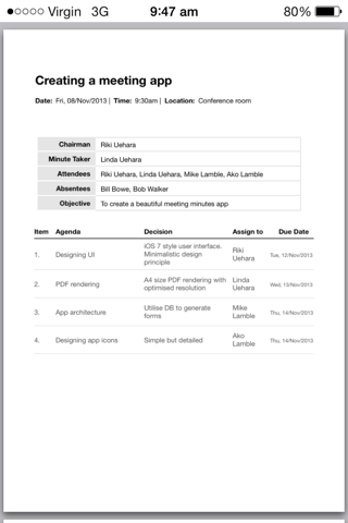 Meeting minutes maker - Create and share minutes, agendas, notes, tasks screenshot 2