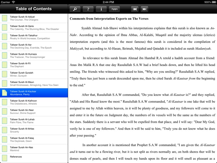 Quraan Tafseer Juzz Amma for iPad screenshot-4