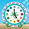それは何時ですか？ 子供たちが学ぶためのゲーム 海の動物との時計をお読みください。