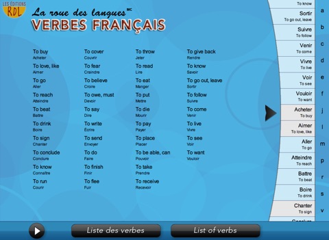 La roue des langues - Verbes français screenshot 2