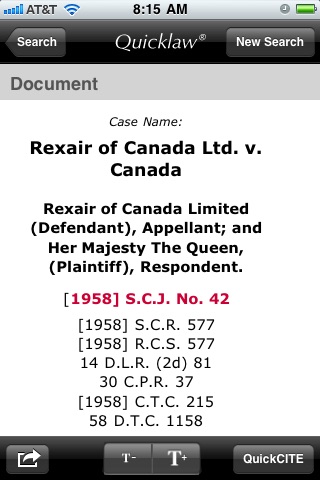LexisNexis® Quicklaw® screenshot 3